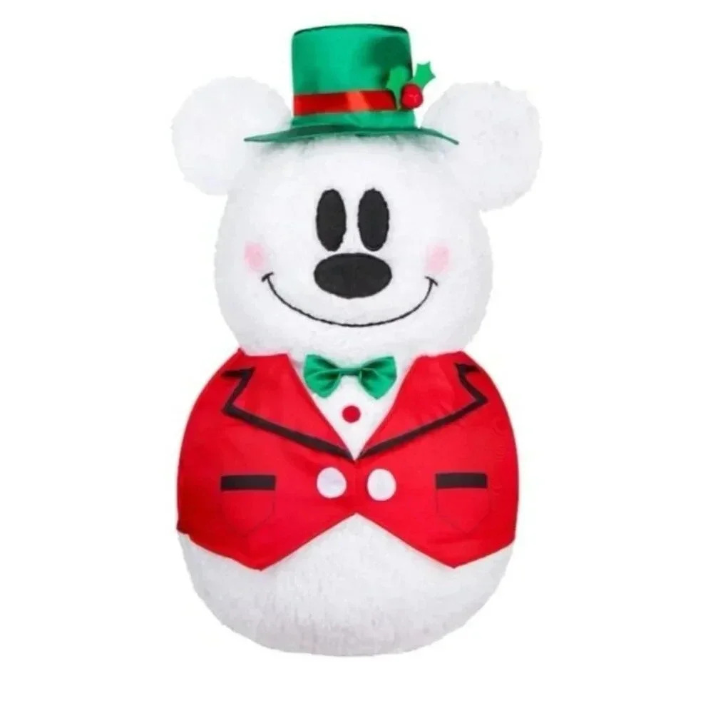 New Mickey Mouse Christmas Door Greeter Porch Holiday Sherpa Snowman‎ With Tags